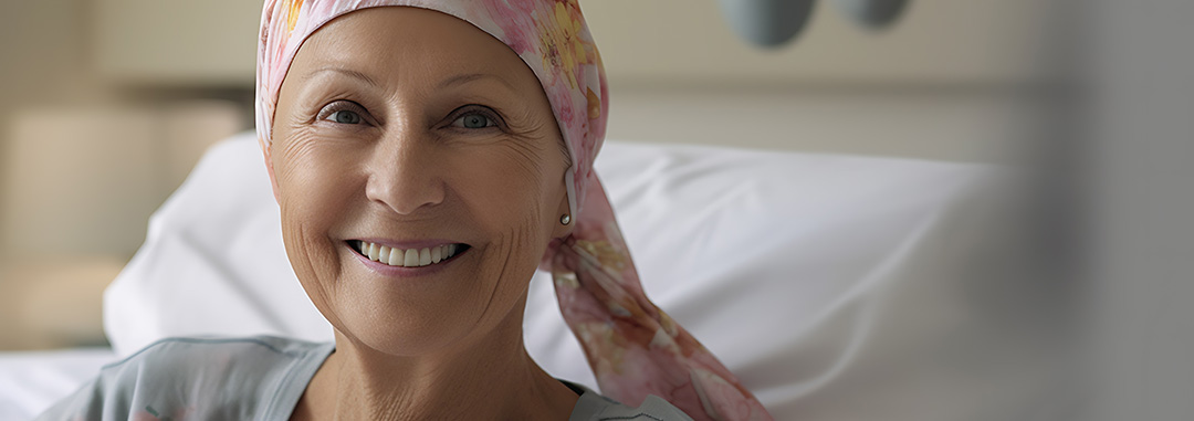 Happy cancer patient recovering after undergoing treatment